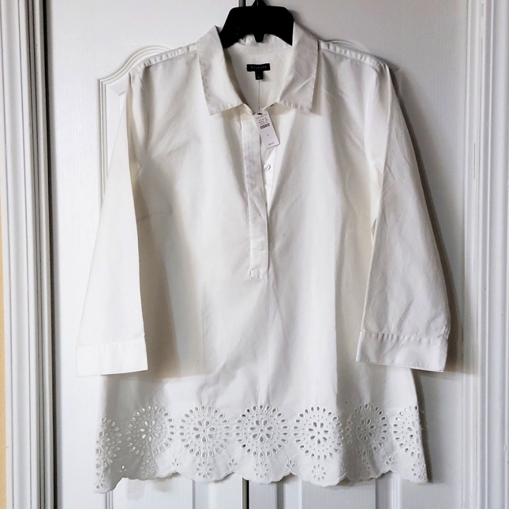 Talbott tunic with lace hem